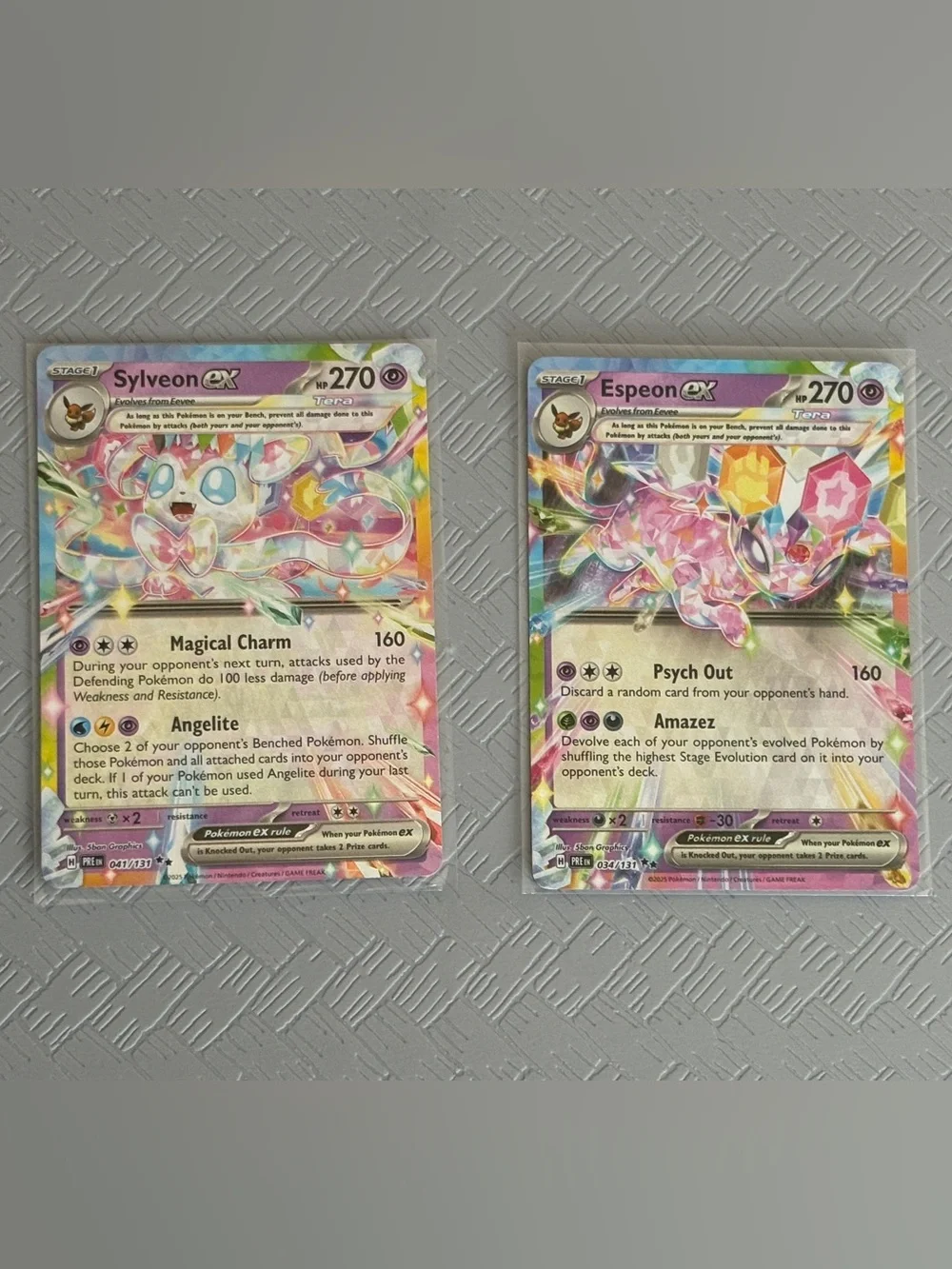 Espeon ex & Sylveon ex Prismatic Evolutions 2 Card Lot Eeveelutions Tera Pokémon